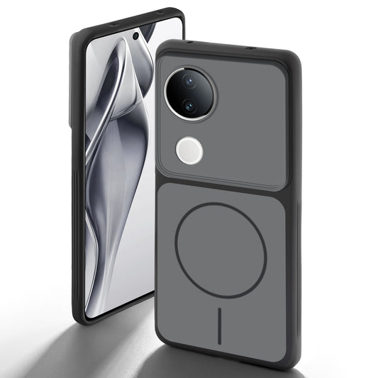 Dual Tone Silicone Back Cover Case With Metal Like Buttons For Vivo V50e 5G