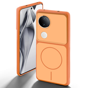 Dual Tone Silicone Back Cover Case With Metal Like Buttons For Vivo V50e 5G