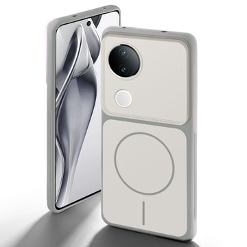 Dual Tone Silicone Back Cover Case With Metal Like Buttons For Vivo V50e 5G
