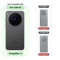 Clear hard back case compatibility guide showing fit for Vivo X300 5G and not compatible with other models