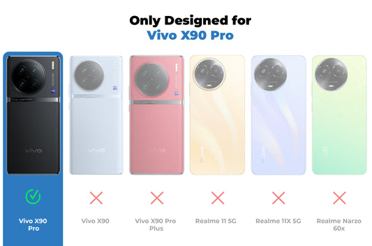 Premium Silicon Soft Framed Case with Clear Back Cover For Vivo X90 Pro 5G