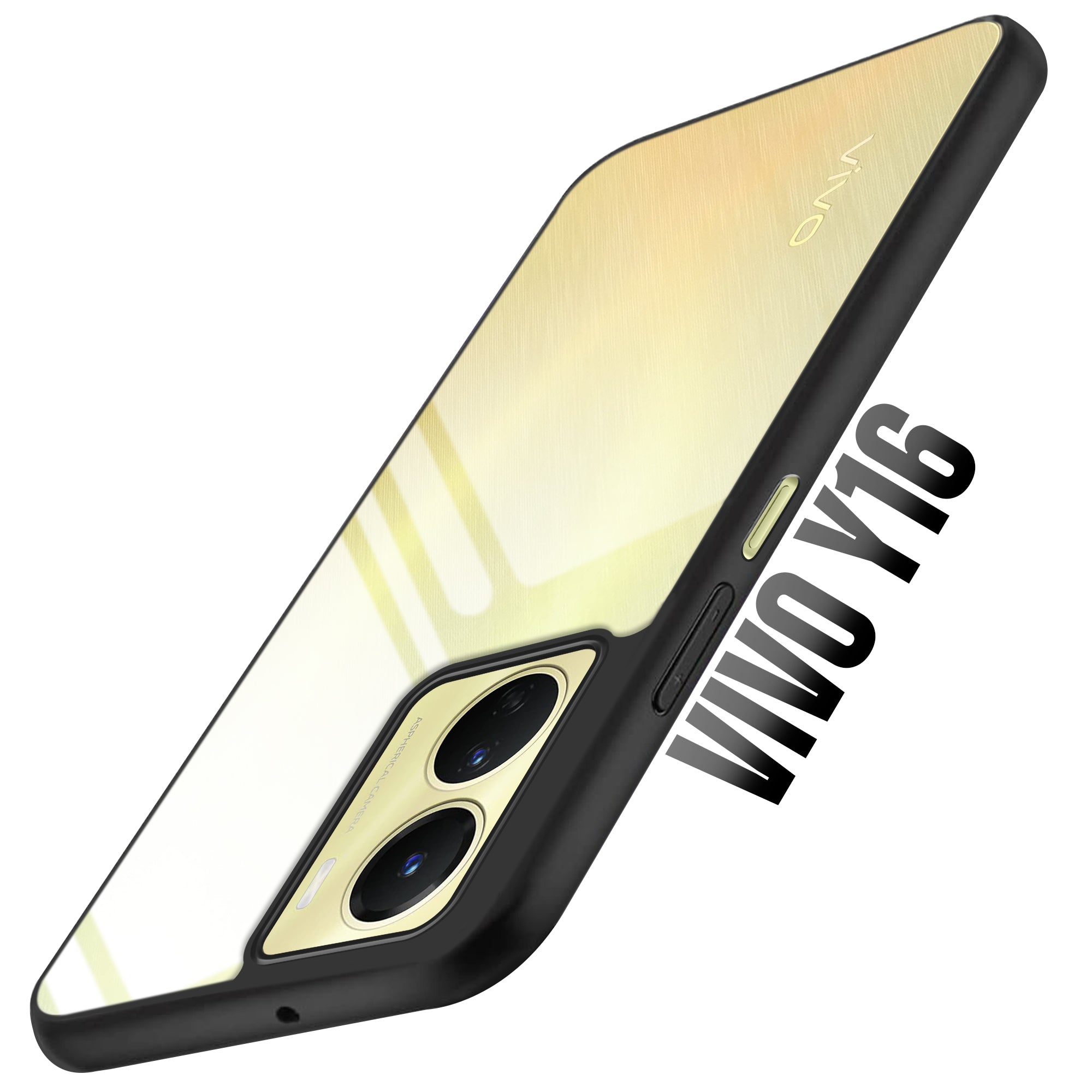 Premium Silicon Soft Framed Case with Clear Back Cover For Vivo Y16