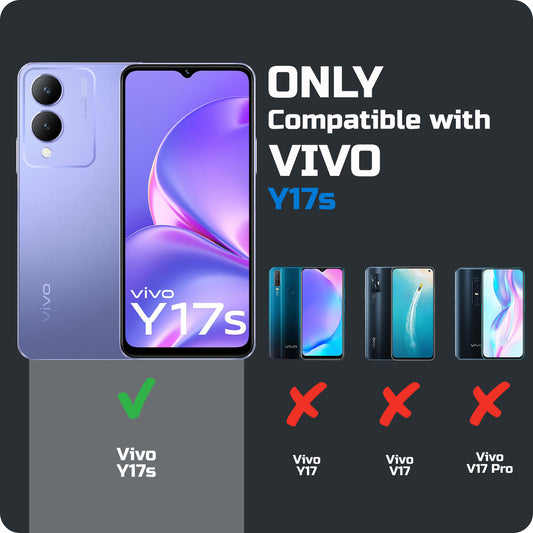 Classic Denim Finish Back Case for Vivo Y17s with Raised Camera Edges & Micro-Fiber Lining