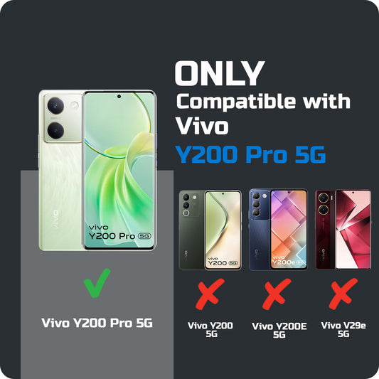 Rugged Hard Back Printed Case For Vivo Y200 Pro 5G with Metal Ring Camera Protection and Buttons
