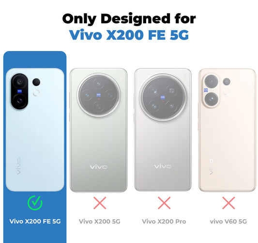 Premium Silicon Soft Framed Case with Clear Back Cover For Vivo X200 FE 5G