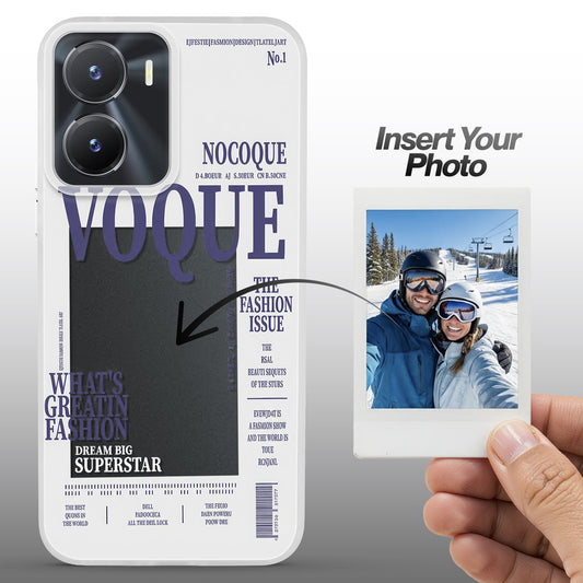 Designer Cover Case with Customizable Transparent Slot for Personalised Photos For Vivo T2x 5G