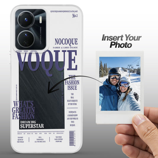 Designer Cover Case with Customizable Transparent Slot for Personalised Photos For Vivo Y16