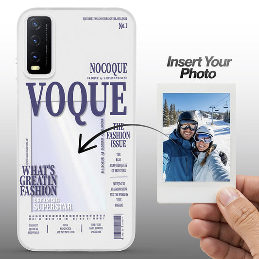 Designer Cover Case with Customizable Transparent Slot for Personalised Photos For Vivo Y20A