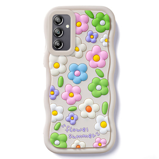 3D Silicone Soft Wave Edges Mobile Back Case For Samsung A14 5G