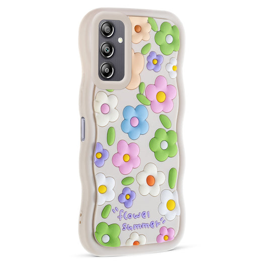 3D Silicone Soft Wave Edges Mobile Back Case For Samsung A14 5G