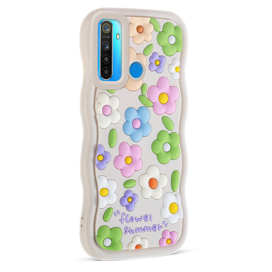 3D Silicone Soft Wave Edges Mobile Back Case For Realme 5