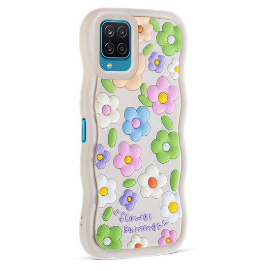 3D Silicone Soft Wave Edges Mobile Back Case For Samsung A12