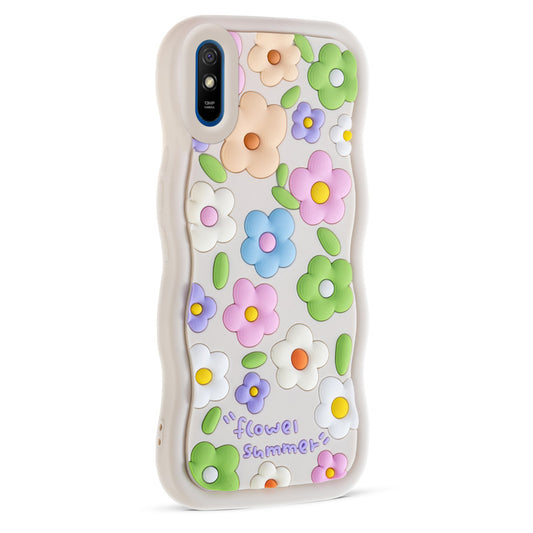 3D Silicone Soft Wave Edges Mobile Back Case For Redmi 9A