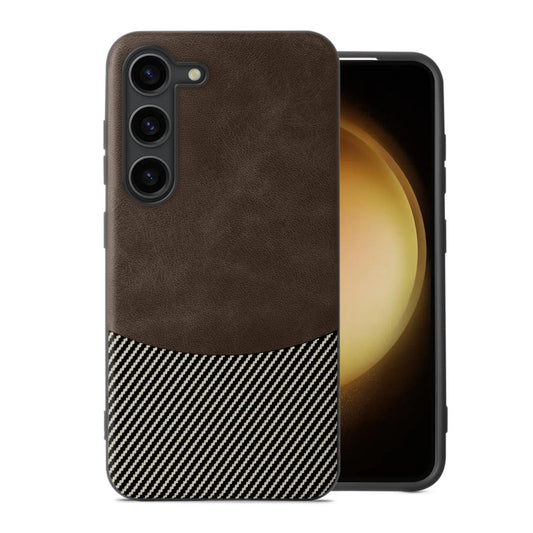 Modern Hybrid PU Leather With Checks Design Back Case For Samsung S23 5G with Sophisticated Style
