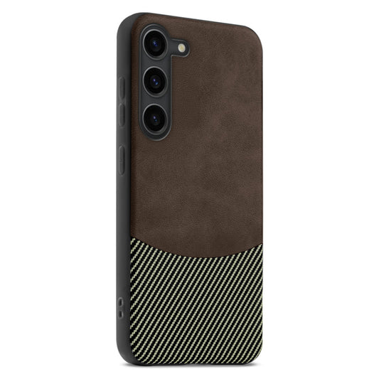 Modern Hybrid PU Leather With Checks Design Back Case For Samsung S23 5G with Sophisticated Style