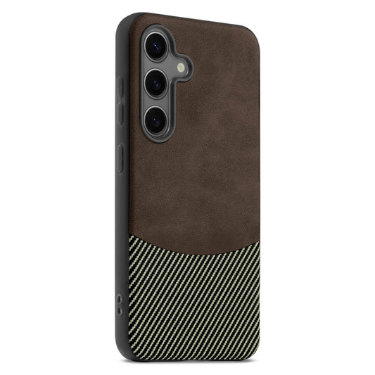 Modern Hybrid PU Leather With Checks Design Back Case For Samsung S24 FE 5G with Sophisticated Style