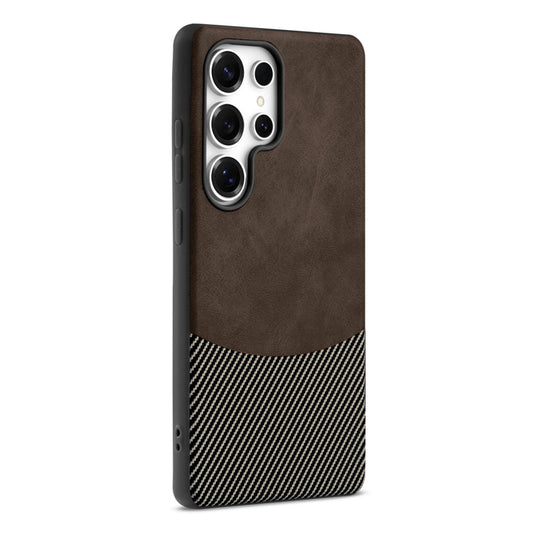 Modern Hybrid PU Leather With Checks Design Back Case For Samsung S24 Ultra 5G with Sophisticated Style