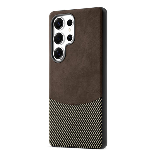 Modern Hybrid PU Leather With Checks Design Back Case For Samsung S Series with Sophisticated Style