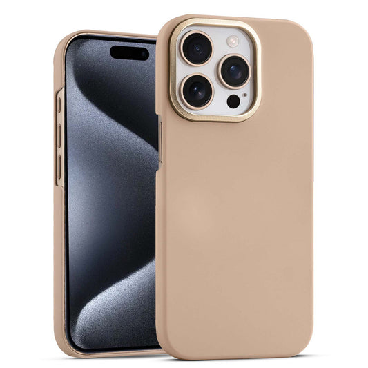 Stone Like Matte Finish Back Case for Apple iPhone 15 Pro , Detachable Camera Ring