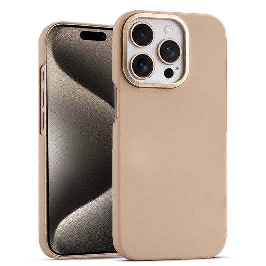 Stone Like Matte Finish Back Case for Apple iPhone 15 Pro Max , Detachable Camera Ring