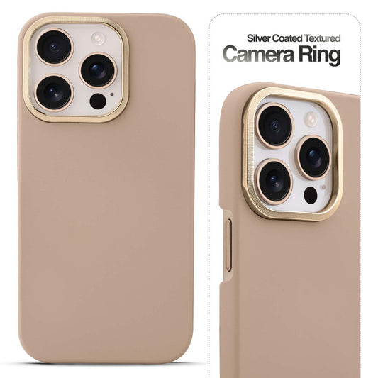 Stone Like Matte Finish Back Case for Apple iPhone 15 Pro Max , Detachable Camera Ring