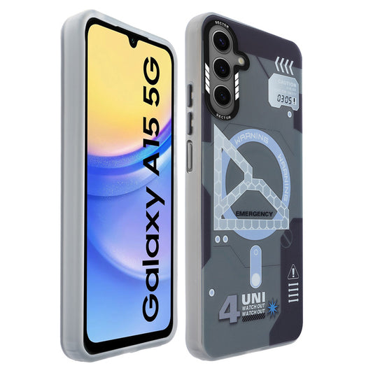Mechanical Circuit Sector Print Hard Back Cover For Samsung A15 5G