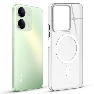 Anti-Yellow Scratch Resistant Case Support Magnetic Accessories Back Cover For Redmi 13C 4G