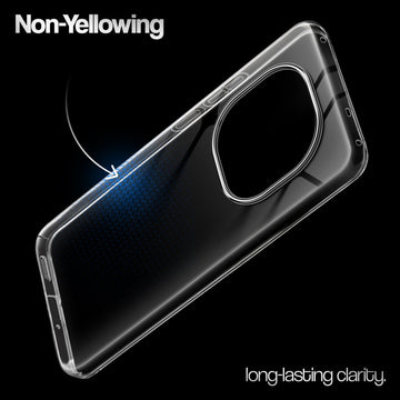 Crystal Clear Anti-Yellow Transparent Back Cover Case With Camera Ring Protection for Redmi Note 14 Pro Plus 5G