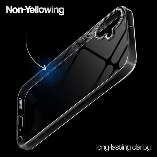 Crystal Clear Anti-Yellow Transparent Back Cover Case With Camera Ring Protection for Samsung M07