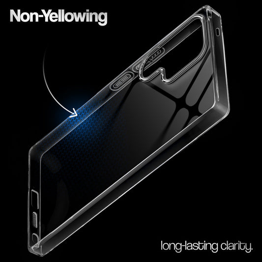 Crystal Clear Anti-Yellow Transparent Back Cover Case With Camera Ring Protection for Samsung S26 Ultra 5G