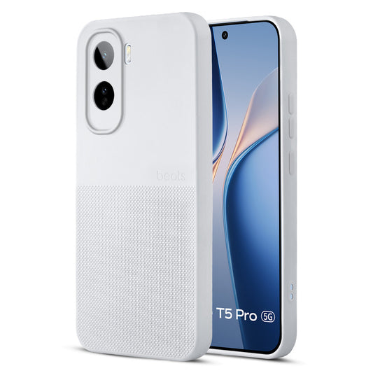 Durable Silicone Matte Back Cover with Textured Grip & Raised Camera Edges for Vivo T5 Pro 5G