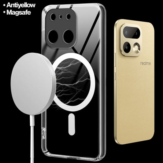 Colored Transparent Anti-Yellowing Magnetic Accessory Support Case For Realme 16 Pro Plus 5G