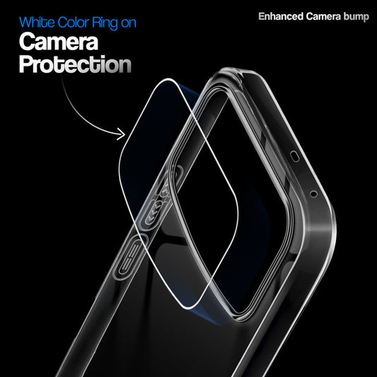 Crystal Clear Anti-Yellow Transparent Back Cover Case With Camera Ring Protection for Oppo F33 Pro 5G