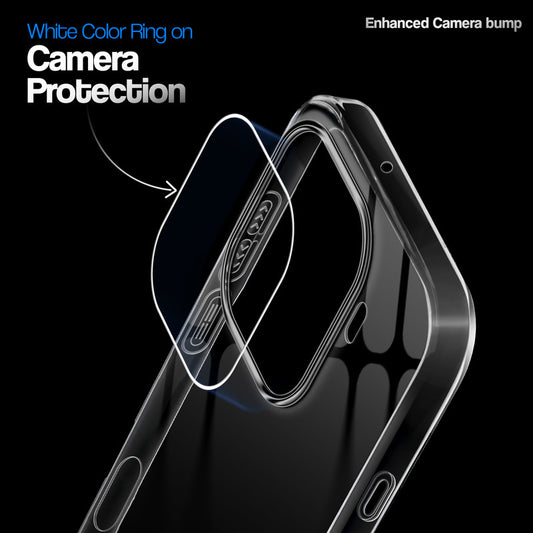 Crystal Clear Anti-Yellow Transparent Back Cover Case With Camera Ring Protection for Oppo Find X9 Pro 5G