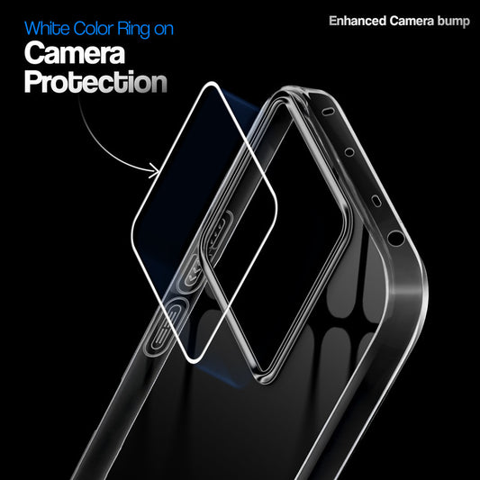 Crystal Clear Anti-Yellow Transparent Back Cover Case With Camera Ring Protection for Redmi Note 13 Pro 5G