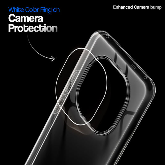 Crystal Clear Anti-Yellow Transparent Back Cover Case With Camera Ring Protection for Redmi Note 14 Pro Plus 5G