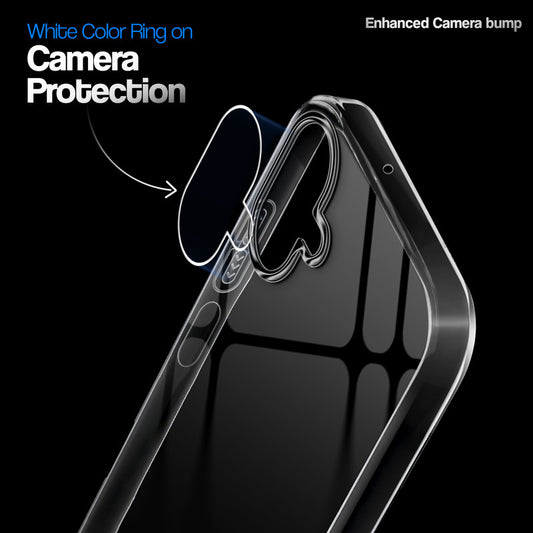 Crystal Clear Anti-Yellow Transparent Back Cover Case With Camera Ring Protection for Samsung F07
