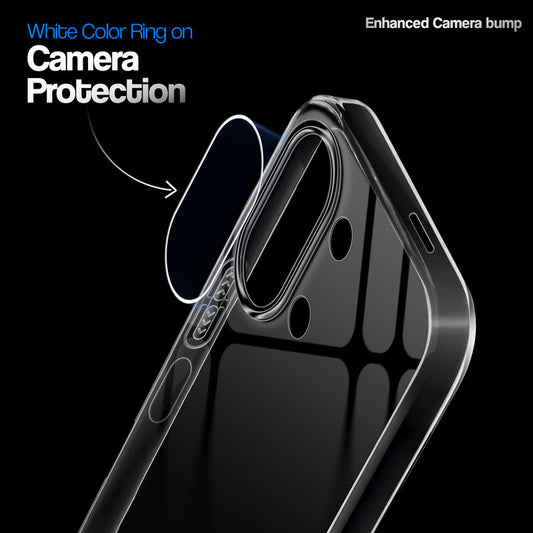 Crystal Clear Anti-Yellow Transparent Back Cover Case With Camera Ring Protection for Vivo Y11 5G