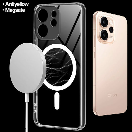 Colored Transparent Anti-Yellowing Magnetic Accessory Support Case For Oppo Reno 15 Pro Mini 5G