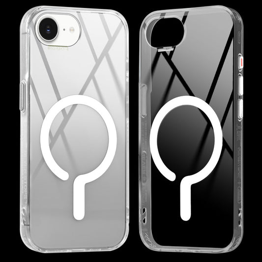 360° Air-Cushioned Protection Back Case For Apple iPhone 16e Jelly Transparent MagSafe Compatible with Metal Finish Buttons