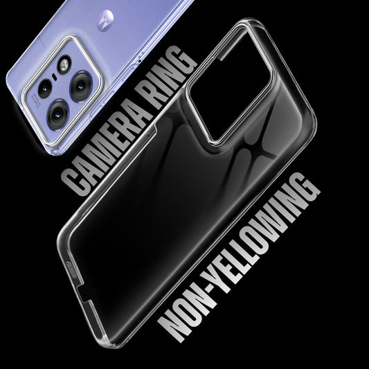Crystal Shield Hard Case with Anti-Yellowing and Colorful Camera Guard for Motorola Moto Edge 50 Pro 5G