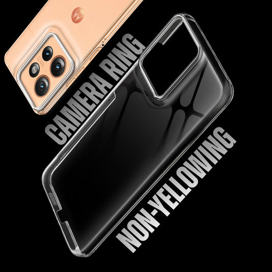 Crystal Shield Hard Case with Anti-Yellowing and Colorful Camera Guard for Motorola Moto Edge 50 5G