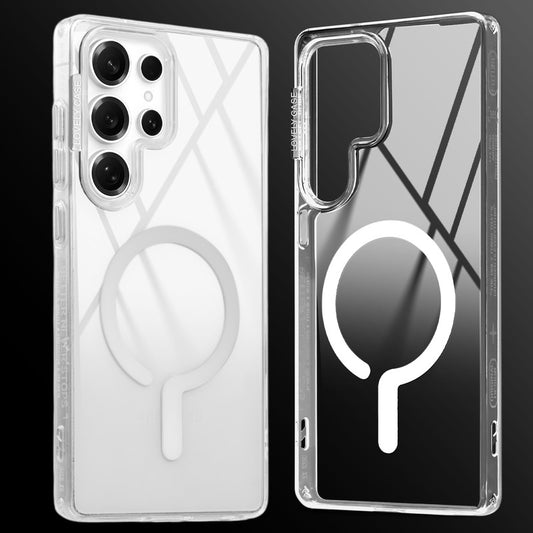 360° Air-Cushioned Protection Back Case For Samsung S25 Ultra 5G Jelly Transparent MagSafe Compatible with Metal Finish Buttons