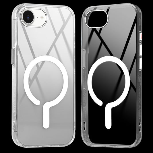 Crystal Clear Airbag Bumper MagSafe Compatible Back Case For Apple iPhone 16e with Metal Finish Buttons