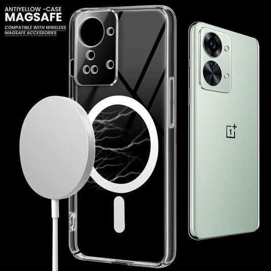 Colored Transparent Anti-Yellowing Magsafe Case For OnePlus Nord 2T 5G