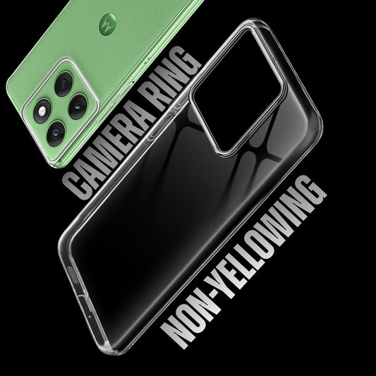 Crystal Shield Hard Case with Anti-Yellowing and Colorful Camera Guard for Motorola Moto Edge 60 5G