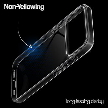 Crystal Clear Anti-Yellow Transparent Back Cover Case With Camera Ring Protection for Apple iPhone 17 Pro
