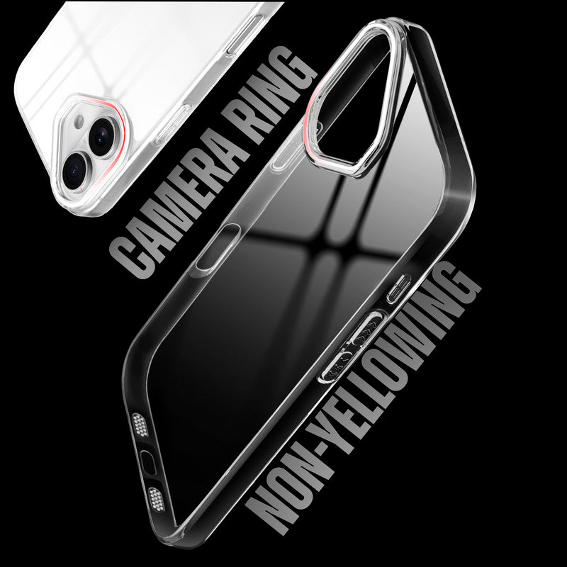Crystal Shield Hard Case with Anti-Yellowing and Colorful Camera Guard for Apple iPhone 16 Plus