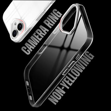 Crystal Shield Hard Case with Anti-Yellowing and Colorful Camera Guard for Apple iPhone 16 Plus
