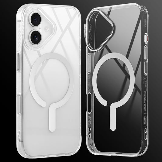 360° Air-Cushioned Protection Back Case For Apple iPhone 16 Jelly Transparent MagSafe Compatible with Metal Finish Buttons